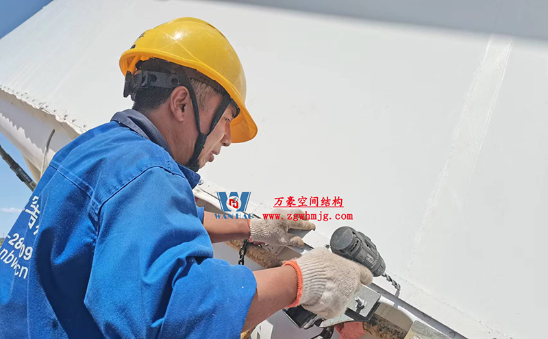 陜西定邊馬蓮灘沙漠公園鋼膜結(jié)構(gòu)工程“奮力快跑”，工程“進(jìn)度條”刷新了!